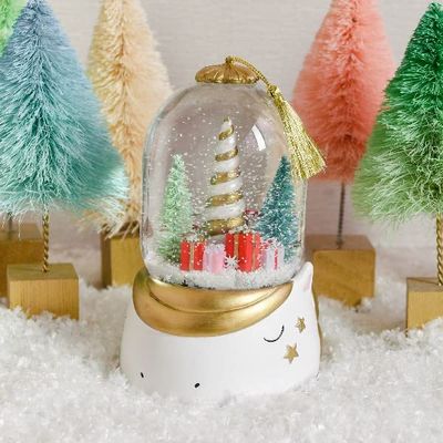 Tydus Unicorn Dome Christmas Snow Globe Without Music [4 Inch / 100 MM]