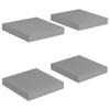 FAMIROSA 4PCS Floating Wall Shelves, Gray Wall Mounted Shelves with Invisible Brackets for Bedroom Living Room Bathroom Kitchen, Shelves for Wall Decor Storage, 9.1" x 9.3" x 1.5" view 2
