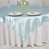 1 Pcs Light Blue Satin 72x72 Square Table Overlay Wedding Party Decorations view 1