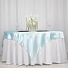 1 Pcs Light Blue Satin 72x72 Square Table Overlay Wedding Party Decorations view 2