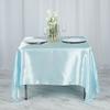 1 Pcs Light Blue Satin 72x72 Square Table Overlay Wedding Party Decorations view 4
