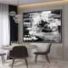 Abstract Black And White Design Wall Oil Paintings Handmade Heavy Texture Sea Painting Canvas Wall Art Pictures For Office Wall Decoration 50x50 inches view 2