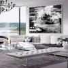 Abstract Black And White Design Wall Oil Paintings Handmade Heavy Texture Sea Painting Canvas Wall Art Pictures For Office Wall Decoration 50x50 inches view 3