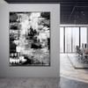 Abstract Black And White Design Wall Oil Paintings Handmade Heavy Texture Sea Painting Canvas Wall Art Pictures For Office Wall Decoration 50x50 inches view 4