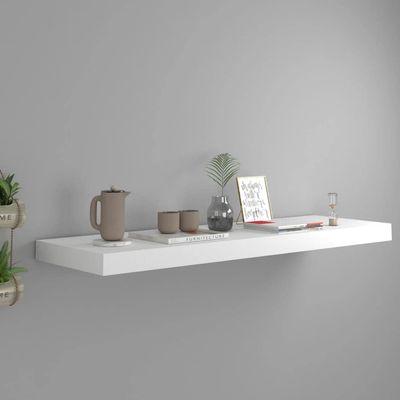 FAMIROSA 1PCS Floating Wall Shelves, White Wall Mounted Shelves with Invisible Brackets for Bedroom Living Room Bathroom Kitchen, Shelves for Wall Decor Storage, 31.5" x 9.3" x 1.5"