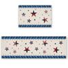 American Falg Kitchen Rugs and Mats Set of 2, Washable Cushioned Floor Mats Patriotic Star Vintage Burlap Backdrop Anti Fatigue Kitchen Runner Non Slip Mat for Sink, Laundry 18x30+18x47 view 1