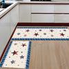 American Falg Kitchen Rugs and Mats Set of 2, Washable Cushioned Floor Mats Patriotic Star Vintage Burlap Backdrop Anti Fatigue Kitchen Runner Non Slip Mat for Sink, Laundry 18x30+18x47 view 2