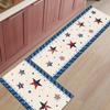 American Falg Kitchen Rugs and Mats Set of 2, Washable Cushioned Floor Mats Patriotic Star Vintage Burlap Backdrop Anti Fatigue Kitchen Runner Non Slip Mat for Sink, Laundry 18x30+18x47 view 3
