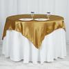 1 Pcs Gold 60x60 Satin Square Table Overlay Wedding Party Catering Supplies view 1