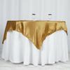 1 Pcs Gold 60x60 Satin Square Table Overlay Wedding Party Catering Supplies view 2