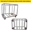 11.35 Bushel Industrial Rolling Laundry Cart,Commercial Laundry Basket Household,Large Heavy Duty Laundry hampers with Wheels,for Hotel/Laundry/School/Home,35.4''Lx25.6''WX31.5''H,400L view 3