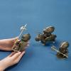 Brass Knight Gnomes Guard Figurines Entrance Desk Ornaments,Copper Ancient Warrior Soldier Home Decor Crafts,Study Office Wine Cooler Sculpture Garden Decor Gifts (B) view 3