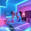 Galgreen Neon Rope Lights, 16.4ft Rope Lights with Dimmable Remote and Adapter, Waterproof Flexible Smart Led Strip Lights for Bedroom, Super Bright DIY Neon Sign, Indoor Outdoor Wall Decor Blue view 4