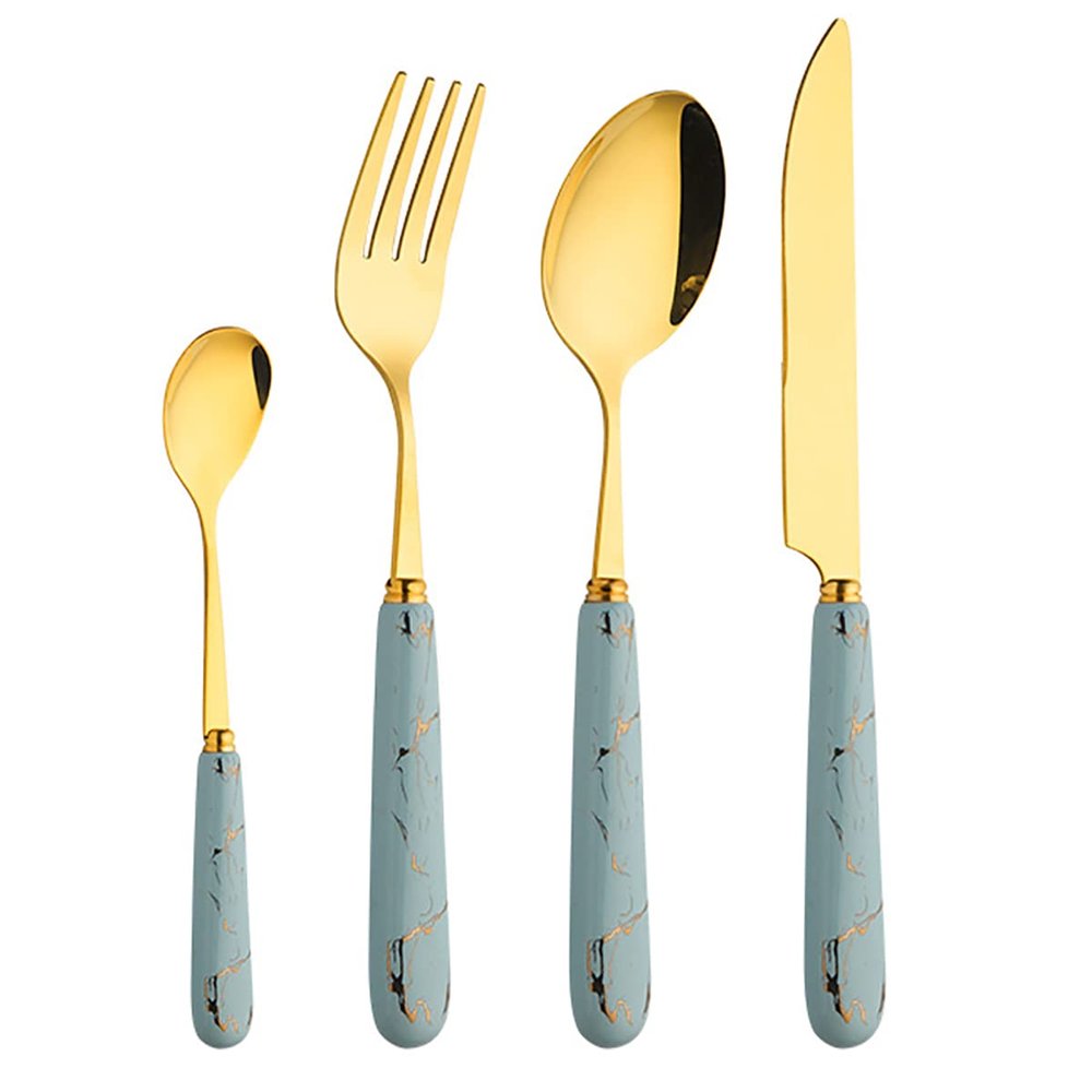 24 Piece Modern Silverware Set for 6,Stainless Steel Flatware Unique Cutlery Set Include Knife/Fork/Spoon/Coffee spoon Tableware Set for Home Kitchen Restaurant Hotel