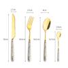 24 Piece Modern Silverware Set for 6,Stainless Steel Flatware Unique Cutlery Set Include Knife/Fork/Spoon/Coffee spoon Tableware Set for Home Kitchen Restaurant Hotel view 4