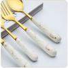 24 Piece Modern Silverware Set for 6,Stainless Steel Flatware Unique Cutlery Set Include Knife/Fork/Spoon/Coffee spoon Tableware Set for Home Kitchen Restaurant Hotel view 3