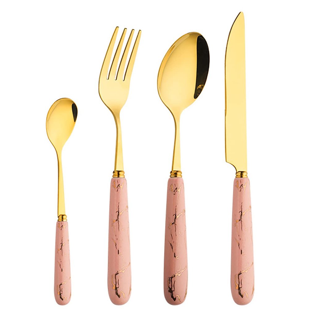 32 Piece Modern Silverware Set for 8,Stainless Steel Flatware Unique Cutlery Set Include Knife/Fork/Spoon/Coffee spoon Tableware Set for Home Kitchen Restaurant Hotel