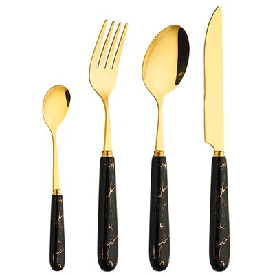 24 Piece Modern Silverware Set for 6,Stainless Steel Flatware Unique Cutlery Set Include Knife/Fork/Spoon/Coffee spoon Tableware Set for Home Kitchen Restaurant Hotel