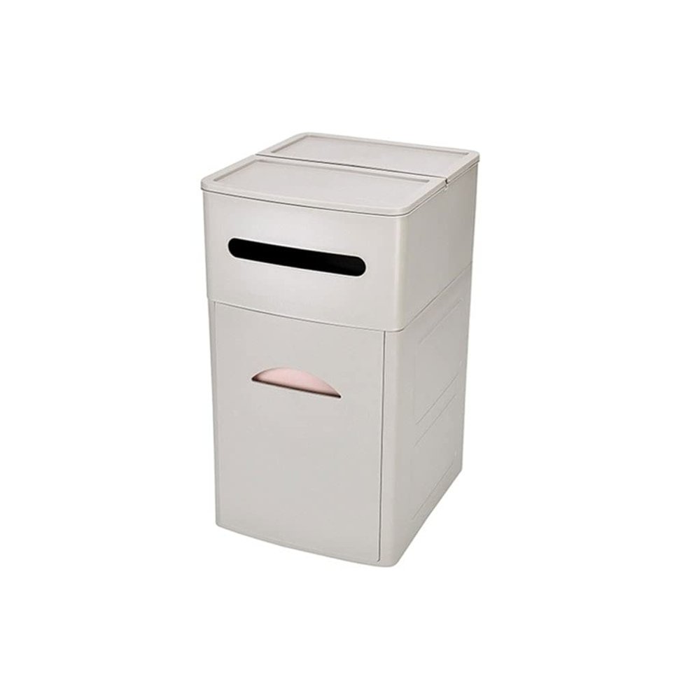 TOMYEUS Trash Cans 10L Toilet Trash Can Tissue Box All-in-one Toilet Drawer Box Shelf Two-in-One Drawer with Storage Kitchen Bathroom Trash Cans (Color : B)