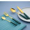 24 Piece Modern Silverware Set for 6,Stainless Steel Flatware Unique Cutlery Set Include Knife/Fork/Spoon/Coffee spoon Tableware Set for Home Kitchen Restaurant Hotel view 2