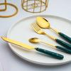24 Piece Modern Silverware Set for 6,Stainless Steel Flatware Unique Cutlery Set Include Knife/Fork/Spoon/Coffee spoon Tableware Set for Home Kitchen Restaurant Hotel view 3