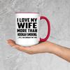 Designsify 15oz Accent Coffee Mug Red Ceramic Tea-Cup with Handle view 3