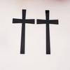 16pcs of Acrylic Mirrored Baptism Cake Toppers,Acrylic Mirror Cross Sticker for Baptism Wedding Party Favors Home Decor (3.5'', Black) view 1