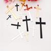 16pcs of Acrylic Mirrored Baptism Cake Toppers,Acrylic Mirror Cross Sticker for Baptism Wedding Party Favors Home Decor (3.5'', Black) view 2