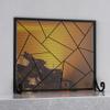 Fire Beauty Fireplace Screen Decorative Mesh Geometric Fire Spark Guard Gate Cover for Home view 1