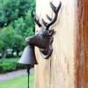 KDLK Cast Iron Door Bell Decorative Rustic Door Bell Rustic Retro Cast Iron Doorbell Deer Head Wall Bell Dinner Bell for Inside Ship Bell Hanging Bell Farmhouse Decorative Bells view 2