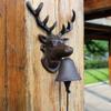 KDLK Cast Iron Door Bell Decorative Rustic Door Bell Rustic Retro Cast Iron Doorbell Deer Head Wall Bell Dinner Bell for Inside Ship Bell Hanging Bell Farmhouse Decorative Bells view 3