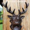 KDLK Cast Iron Door Bell Decorative Rustic Door Bell Rustic Retro Cast Iron Doorbell Deer Head Wall Bell Dinner Bell for Inside Ship Bell Hanging Bell Farmhouse Decorative Bells view 4