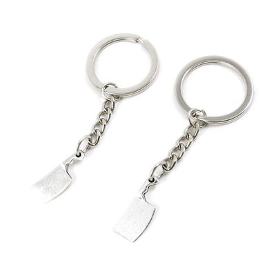10 Pieces Keychain Keyring Door Car Key Chain Ring Tag Charms Supplies T9XU7D Kitchen Knife Chopper Cleaver
