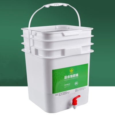 Compost Bin Small Composter 27L Bucket, Indoor Odorless Trash Can Compost Container, Kitchen Countertop Food Recycler Waste Bin Composting System, Compost Caddy with Sealed Lid and Faucet