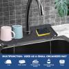 2 Pcs Silicone Faucet Handle Drip Catcher Tray Mat, 2 in 1 Dish Soap Sponge Holder for Kitchen Sink & Sink Splash Guard, Silicone Faucet Mat Drying Mat for Kitchen Sink Accessories, Counter, Bathroom view 3