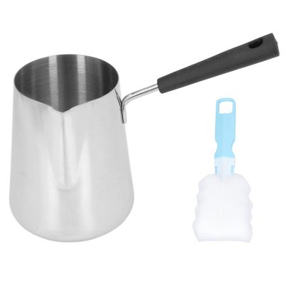 30 Oz / 900 ml Large Turkish Coffee Pot Stainless Steel Cezve Briki Ibrik Greek Arabic Coffee Maker, Universal Butter and Milk Warmer, Small Sauce Pan