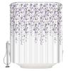 Romantic Floral Shower Curtain, Purple and Gray Draping Flower Waterproof Washable Shower Curtains Set for Bathroom Bathtubs Decor Set, 54" Wx78 L with Hooks view 4