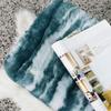 Warmaxx Deep Teal Soft Faux Fur Ottoman Fuzzy Entryway Bench, 19"x12.5"x17" Sturdy Accent Coffee Table for Living Room Make Up Vanity Fluffy Shoe Stool with Golden Legs for Bedroom Closet Foot Rest view 4