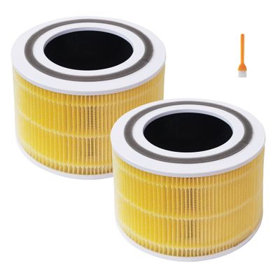 IZSOHHOME LEVOIT Core 300 Replacement Filter,Compatible with LEVOIT Core 300,Core 300-RF Fliter,H13 Grade 3-in-1 HEPA Filter,2 Packs(Upgrade Yellow)