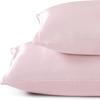 2 Pack Zippered Satin Pillowcaes Luxury and Silky Soft Travel Zip Pillow Cases (Queen, Pink) view 3