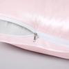 2 Pack Zippered Satin Pillowcaes Luxury and Silky Soft Travel Zip Pillow Cases (Queen, Pink) view 4