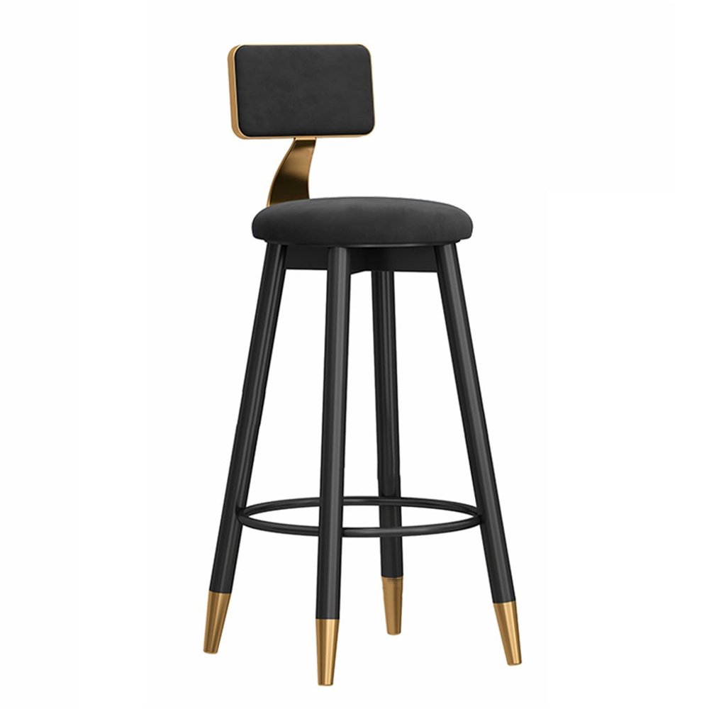 25.6" Counter Height Bar Stools with Velvet Seat Back Kitchen Dining Barstools Chair with Thick Cushion & Metal Frame Base, Set of 2/Set of 4, 300 LBS