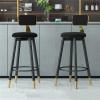 25.6" Counter Height Bar Stools with Velvet Seat Back Kitchen Dining Barstools Chair with Thick Cushion & Metal Frame Base, Set of 2/Set of 4, 300 LBS view 2