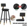 25.6" Counter Height Bar Stools with Velvet Seat Back Kitchen Dining Barstools Chair with Thick Cushion & Metal Frame Base, Set of 2/Set of 4, 300 LBS view 3