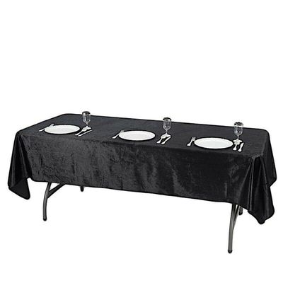1 Pcs Black 60"X102" Premium Velvet Rectangular Tablecloth Wedding Event Party Linens