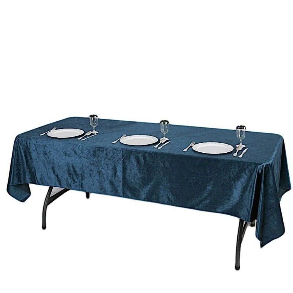 1 Pcs Navy Blue 60"X102" Premium Velvet Rectangular Tablecloth Wedding Party Linens
