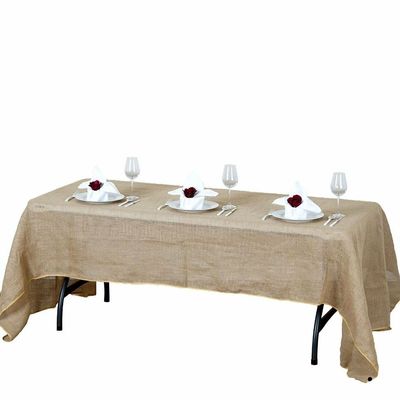 1 Pcs Natural Burlap 60x102 Rectangle Tablecloth Country Wedding Party Catering Linen