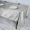 1 Pcs Silver 60"X102" Premium Velvet Rectangular Tablecloth Light Gray Event Linens view 2