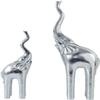 2-Pack Elephant Statues Elephant Mother and Child Figurine Modern Crafts Ornaments for Desktop Cabinet Home Decoration - Silver view 1