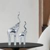 2-Pack Elephant Statues Elephant Mother and Child Figurine Modern Crafts Ornaments for Desktop Cabinet Home Decoration - Silver view 3